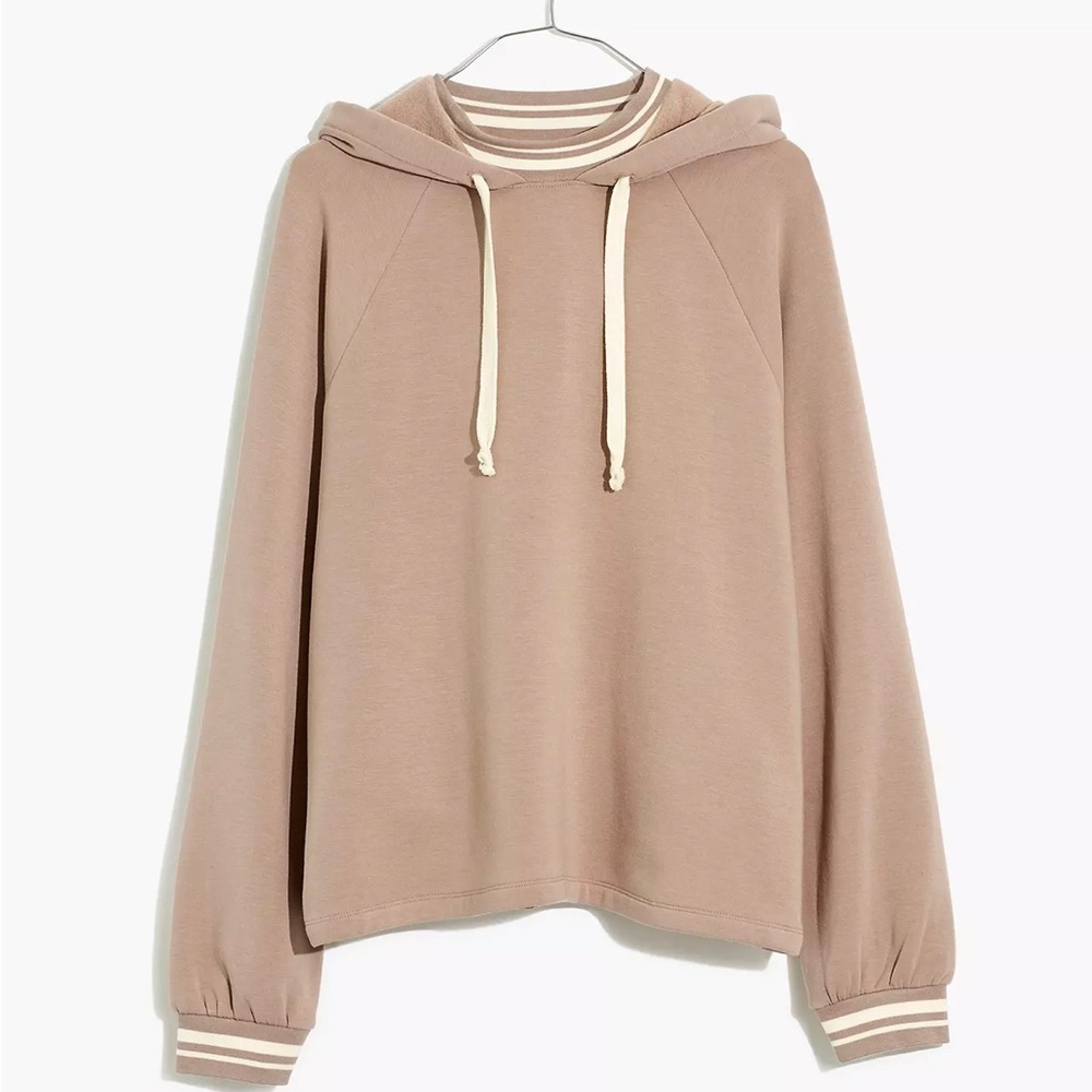 MWL Superbrushed Easygoing Hoodie Sweatshirt: Striped-Trim Edition